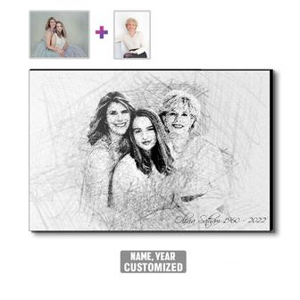 Custom Pencil Add Deceased Loved One To Picture Wood Panel | Custom Photo | Memorial Combine Photos Gifts | Personalized Memorial Wood Photo Panel | Seseable CA