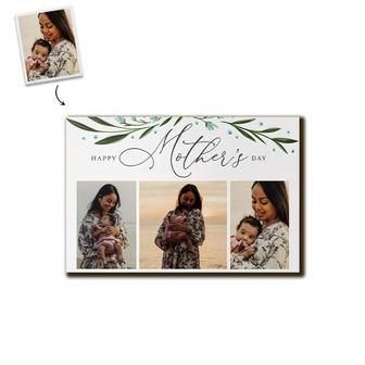 Custom Floral Spray Photo Wood Panel | Custom Photo | Gifts For Mom | Personalized Mothers Day Wood Panel - Seseable