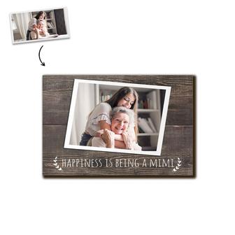 Custom Happiness Is Being A Mimi Photo Wood Panel | Custom Photo | Gifts For Grandma | Personalized Mothers Day Wood Panel - Seseable