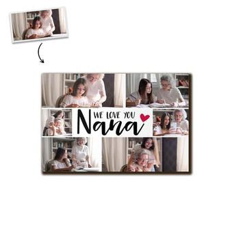 Custom We Love You Nana Photo Wood Panel | Custom Photo | Collage Photo Gifts For Grandma | Personalized Mothers Day Wood Panel | Seseable CA