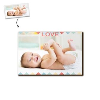 Custom Pattern Banner Photo Wood Panel | Custom Photo | Baby Gifts | Personalized Newborn Baby Wood Panel | Seseable CA