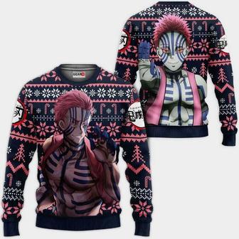 Akaza Anime Kimetsu Xmas Ugly Christmas Knitted Sweater | Favorety