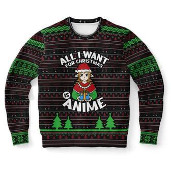 All I Want For Christmas Is Anime Ugly Wool Knitted Sweater | Favorety UK