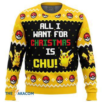 All I Want Pikachu Pokemon Gift For Fan Anime Christmas Ugly Sweater | Favorety AU