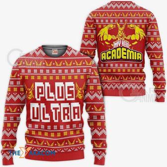 All Might Plus Ultra My Hero Academia Anime Red Custom Gift For Fan Anime Christmas Ugly Sweater | Favorety DE