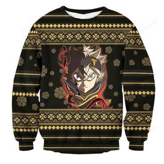 Anime Black Clover Ugly Xmas Wool Knitted Sweater | Favorety AU