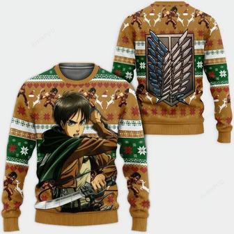 Anime Eren Yeager Ugly Sweater Attack On Titan Fan | Favorety CA