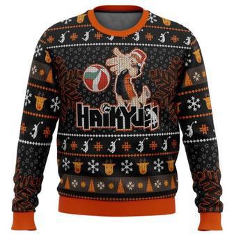 Anime Hinata Shouyou Haikyuu Xmas Ugly Wool Knitted Sweater | Favorety UK