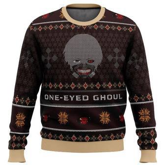 Anime Ken Kaneki One-Eyed Ghoul Anime Gift Fan Christmas Ugly Wool Knitted Sweater | Favorety AU