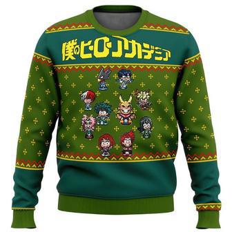 Anime Sprites My Hero Academia Anime Gift Fan Ugly Xmas Wool Knitted Sweater | Favorety AU