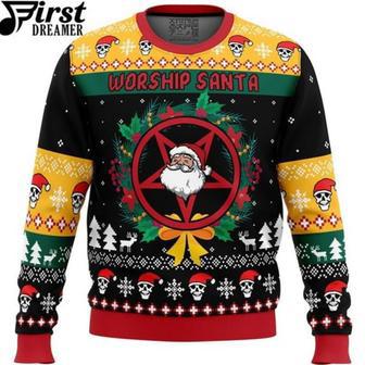 Anime Sweater Worship Santa Ugly Christmas Sweater | Favorety CA