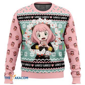 Anya Forger Waku Waku Spy x Family Gift For Fan Anime Christmas Ugly Sweater | Favorety