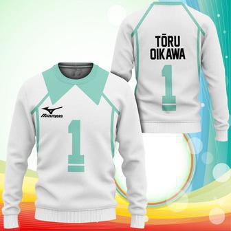 Aoba Johsai Toru Oikawa Sweatshirt Uniform Num Haikyuu Anime Printed Sweater | Favorety