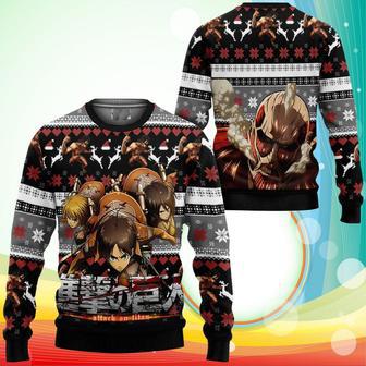 AOT Squad Ugly Christmas Sweater Anime Attack On Titan Xmas Gifts | Favorety CA