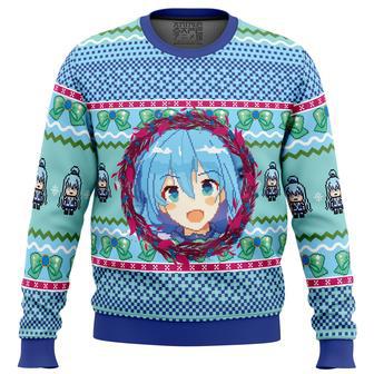 Aqua KonoSuba Ugly Christmas Sweater | Favorety