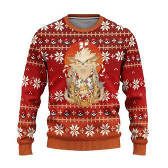 Arcanine Pokemon Anime Ugly Xmas Wool Knitted Sweater | Favorety DE