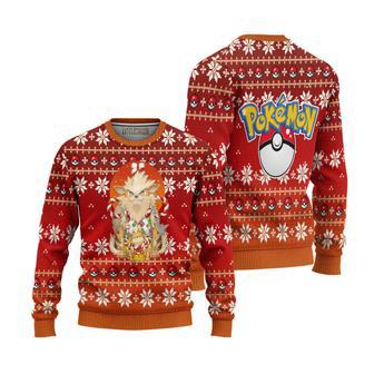 Arcanine Ugly Christmas Sweater Pokemon Custom Knitted Sweatshirt | Favorety DE