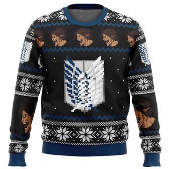 Attack On Titan Anime Citybarks Ugly Xmas Wool Knitted Sweater | Favorety CA