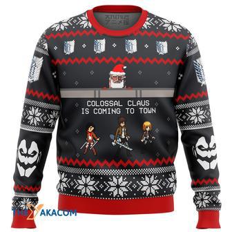 Attack on Titan Colossal Claus Gift For Fan Anime Christmas Ugly Sweater | Favorety CA