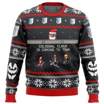 Attack on Titan Colossal Claus Ugly Christmas Sweater | Favorety UK