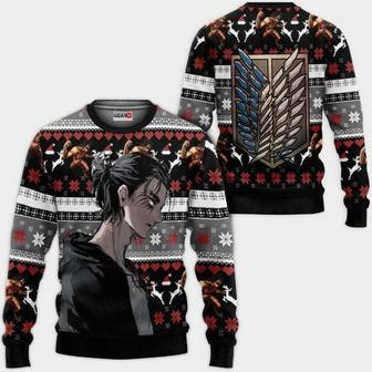 Attack On Titan Eren Anime Attack On Titan Xmas Ugly Christmas Knitted Sweater | Favorety CA