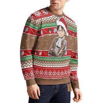 Attack On Titan Knitted Sweatshirt Levi Ackerman Custom Ugly Sweater Anime Christmas Gift | Favorety DE