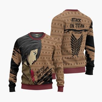 Attack On Titan Mikasa Ackerman Ugly Christmas Knitted Sweater | Favorety UK