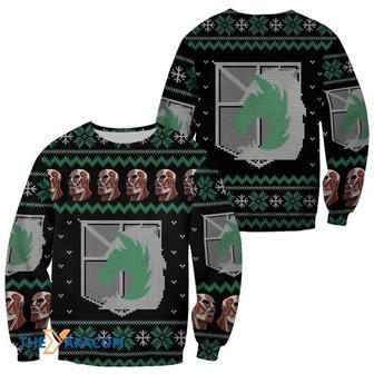 Attack On Titan Military Badged Police Custom Gift For Fan Anime Christmas Ugly Sweater | Favorety UK