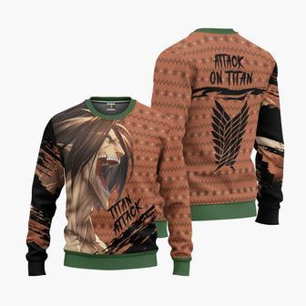 Attack On Titan Titan Attack Ugly Christmas Knitted Sweater | Favorety AU