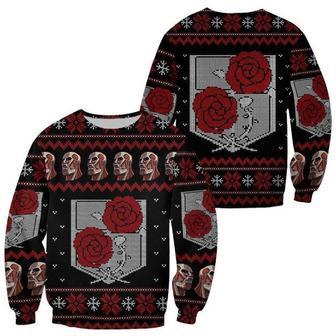 Attack On Titan Ugly Christmas Garrison Xmas Custom Clothes Knitted Sweater | Favorety