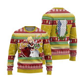 Attack On Titan Ugly Christmas Sweater Historia Reiss Custom Anime Knitted Sweatshirt | Favorety UK