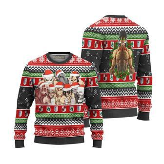 Attack On Titan Ugly Christmas Sweater Nine Titans | Favorety AU