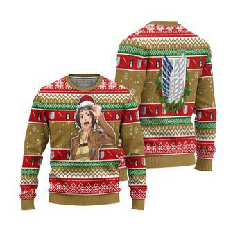 Attack On Titan Ugly Christmas Sweater Zoe Hange Custom Anime Knitted Sweatshirt | Favorety CA