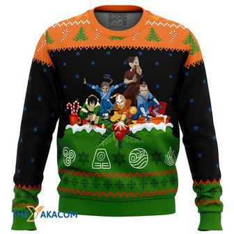 Avatar the Last Airbender On the Chimney Top Gift For Fan Anime Christmas Ugly Sweater | Favorety