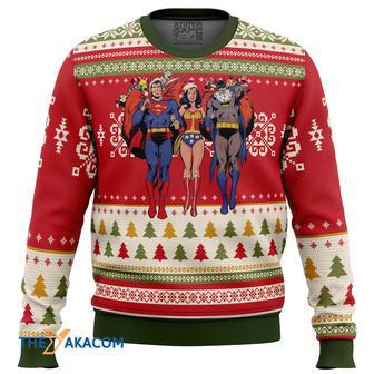 Batman superman Wonder woman Gift For Fan Anime Christmas Ugly Sweater | Favorety UK