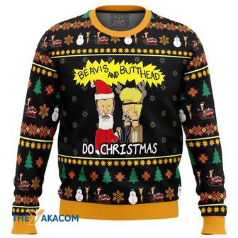 Beavis and Butthead Do Christmas Gift For Fan Anime Christmas Ugly Sweater | Favorety DE