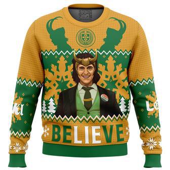 Believe Loki Marvel Ugly Christmas Sweater | Favorety CA