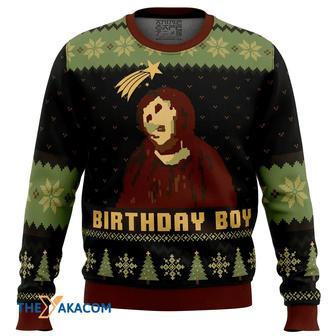 Birthday Boy The Ruined Fresco Of Jesus Gift For Fan Anime Christmas Ugly Sweater | Favorety UK