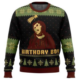 Birthday Boy The Ruined Fresco Of Jesus Ugly Christmas Sweater | Favorety UK