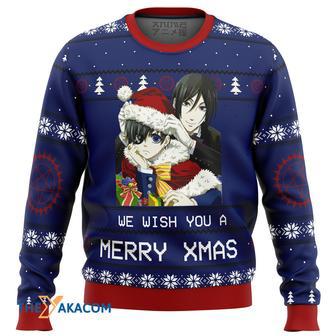 Black Butler Merry Xmas Custom Gift For Fan Anime Christmas Ugly Sweater | Favorety