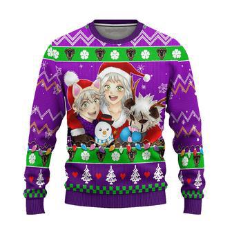 Black Clover Anime Ugly Christmas Sweatshirt Purple Xmas Gift | Favorety