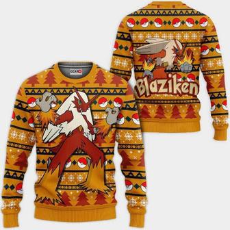 Blaziken Anime Pokemon Xmas Ugly Christmas Knitted Sweater | Favorety CA