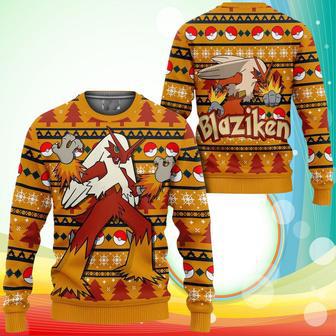 Blaziken Ugly Christmas Sweater Anime Pokemon Xmas Gifts | Favorety UK