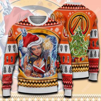 Borderlands Sweater Amara Christmas Ugly Sweater Orange Full Print Colorful | Favorety UK