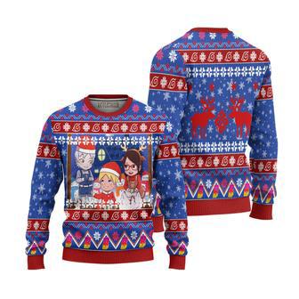 Boruto Chibi Knitted Ugly Christmas Sweater Blue | Favorety AU