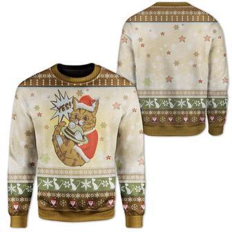 Cat Christmas Sweater Cat Yes Christmas And Cat Pattern Ugly Sweater | Favorety UK