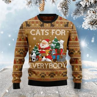 Cat Christmas Sweater Gifts Cats For Everybody Brown Ugly Sweater | Favorety