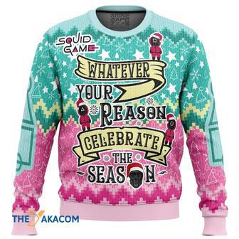 Celebrate the Season Squid Game Custom Gift For Fan Anime Christmas Ugly Sweater | Favorety CA