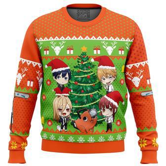 Chibi Chainsaw Man Ugly Christmas Sweater | Favorety UK