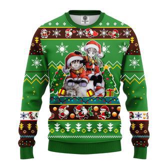 Chibi Dragon Ball Anime Characters Merry Xmas Funny Santa Son Goku Ugly Christmas Sweater - Chow | Favorety CA